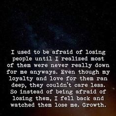 a poem written in white on a black background with the words i used to be afraid of losing people until i reached most of them