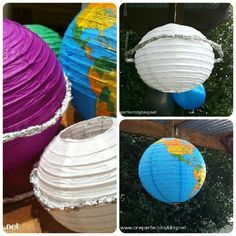 four different types of paper lanterns are shown