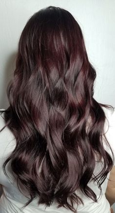 Merlot Brown Hair Color, Burgundy Mahogany Hair Color, Blackish Red Hair Color, Dark Red Glaze Hair, Black Wine Hair Color, Hair Colour Mahogany, Dark Cherry Brown Hair Burgundy, Brown Hair With Burgundy Tint, Dark Red Hair Color On Black Hair