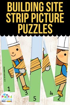 the building site strip picture puzzles are great for kids to learn how to build their own puzzles