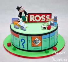 a cake that is decorated to look like a board game