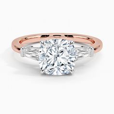 a rose gold and white diamond engagement ring