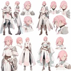 some anime characters with pink hair and white clothes