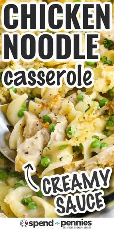 chicken noodle casserole with creamy sauce