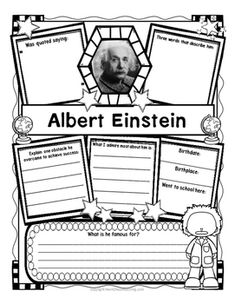 albert einstein worksheet with pictures and information for students to use in the classroom