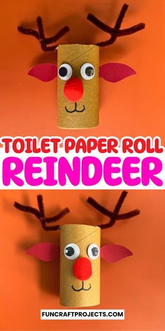 The toilet Paper Roll Reindeer craft is an adorable, easy Christmas craft for kids! This simple DIY reindeer craft uses toilet paper rolls, brown pipe cleaners, googly eyes, and a red pom-pom nose for a fun holiday craft project. Ideal for preschoolers and toddlers, this reindeer craft with construction paper and a black marker creates festive Christmas tree decorations your kids will love. Make cute Christmas ornaments or DIY reindeer decorations with this budget-friendly holiday craft. Indoor Christmas Activities, Craft With Construction Paper, Paper Roll Reindeer, Diy Reindeer, Fun Holiday Crafts, Candy Cane Crafts, Christmas Toilet Paper, Construction Paper Crafts