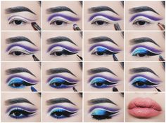 Blood And Water, Makeup Pictorial, Top Makeup, Red Flags, Cut Crease, Makeup Inspo, Blue And Purple