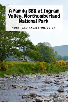 a family bbq at ingram valley, northumbberland national park with text overlay