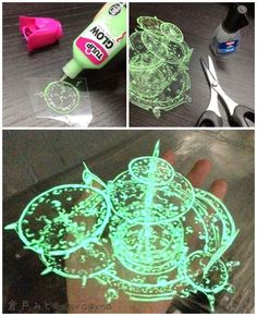 glow in the dark art project for kids to do with their own hands and feet