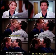 two doctors kissing each other with the caption that says they are not in love