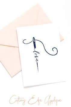 a card with an ink pen on it and the words culture's sake applique