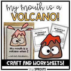 a volcano craft and worksheet for kids