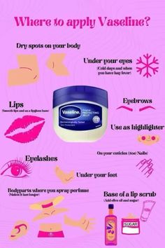 Skincare With Vaseline, Different Ways To Use Vaseline, What Can Vaseline Be Used For, What To Use Vaseline For, Where To Put Vaseline, Is Vaseline Good For Your Face, Things To Do With Vaseline, Vaseline Tips, Vaseline Products