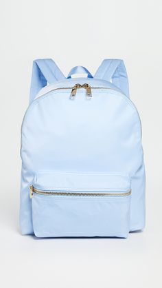 Fabric: Technical Weave Polished Gold-Tone Hardware Zip Closure Zip Front Pocket Adjustable Shoulder Straps Textile Lining Weight: 25Oz / 0.71Kg Imported, China Measurements Height: 16.5In / 42Cm Length: 13.75In / 35Cm Depth: 6In / 15.25Cm | Stoney Clover Lane Classic Backpack Jenny Cipoletti, Color Outfits, Suitcase Organization, Backpack Free, Stoney Clover Lane, Stoney Clover, Weave Fabric, Blue Backpack, Classic Backpack