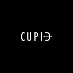 the word cupid written in white on a black background