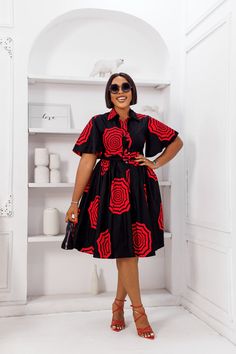 Flared African Print Dresses, African Flare Dresses Ankara Styles, Ankara Collar Dress, Flare Style Dresses, Africa Print Dress Ankara Fashion, Flared Chitenge Dresses Classy, Ankara Dress Styles Gowns Classy Flare, Flare Ankara Dress Styles, African Dresses For Teenagers