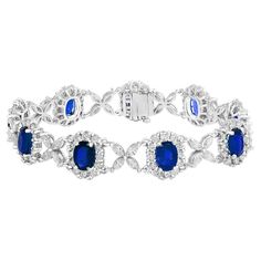 Luxury Blue Tennis Bracelet For Formal Events, Oval Diamond Bracelet With Gemstones, Oval Diamond Bracelet With 17 Jewels, Exquisite Oval Diamond Bracelet For Formal Occasions, Exquisite Oval Diamond Bracelet, Dazzling Oval Diamond Bracelet, Oval Diamond Cut Cubic Zirconia Bracelets, Brilliant Cut Sapphire Bracelet For Wedding, Wedding Sapphire Bracelet With Brilliant Cut Diamond