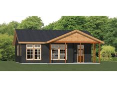 this is an artist's rendering of a small cabin