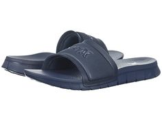 Hurley Women's Fusion Slide (Squadron Blue) Women's Slide Shoes Keep things relaxed with the chill comfort of the Hurley Fusion Slide sandals! Slides in a cushioned slip-on silhouette. Synthetic strap with a soft open-cell lining for breathability. Soft EVA footbed for casual comfort. Molded heel arch support with toe and heel kick for all-day wear. Rubber outsole for long-lasting durability. Imported. Measurements: Weight: 5 oz Product measurements w #Hurley #Shoes #OpenFootwear #Slide #Blue Slide Shoes, Cell Line, Womens Slides, Slides Shoes, Pool Slides, Free Clothes, Arch Support, Slide Sandals, Arch