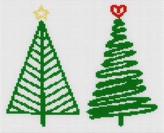 cross stitch christmas tree with star on top