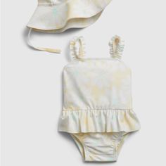 2 Pc Swimset One Piece And Hat Size :18-24 Months New With Tags Gap Cotton Summer Sets, Gap Swimwear For Spring Vacation, Spring Gap Swimwear For Vacation, Gap Spring Vacation Swimwear, Spring Vacation Swimwear By Gap, Gap Swimwear For Spring, Sky E, Toddler Swimsuits