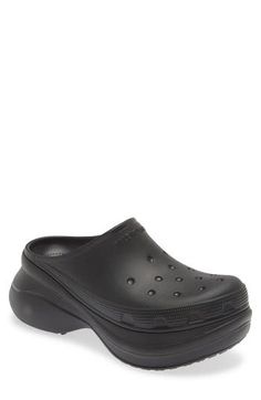 Rock your CROCS with your off-duty look in this water-resistant clog made in collaboration with Italian design house Balenciaga and set on a chunky curved sole. Synthetic upper, lining and sole Imported Men's Designer Shoes Balenciaga Crocs, Mens Designer Shoes, Design House, Off Duty, Mules Shoes, Italian Design, Mule, Designer Shoes, Clogs