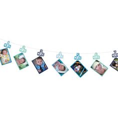 a baby's first birthday banner with photos on it