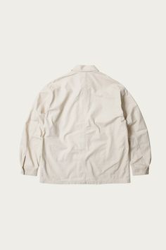 This reinterpretation of vintage French work jackets is crafted from soft, vintage cotton twill fabric which has been bio-washed. As it ages, it develops a cooler mood. Three outer pockets and one inner pocket are arranged in a balanced way on the front. The inner pocket and pear label are intentionally designed to show the stitching from the outside, creating distinctive, aged detailing. This generous-fitting French work jacket is perfect for a range of styles. Fits true to size. Backsatin Bio Cotton Utility Jacket With Lapel Collar For Streetwear, Relaxed Fit Cotton Outerwear With Camp Collar, Classic Cotton Sport Coat For Streetwear, Cotton Collared Sport Coat With Pockets, Relaxed Fit Cotton Blazer With Pockets, Unstructured Cotton Outerwear For Streetwear, Collared Cotton Sport Coat With Pockets, Cotton Outerwear With Welt Pockets For Streetwear, Utility Cotton Blazer With Long Sleeves