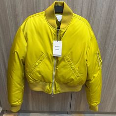 Bottega Veneta Bomber Jacket. Padded Nylon. Acid Yellow. Brand New With Tags. Men’s Size 50. Retail - $2,300 Designer Nylon Outerwear For Spring, Study Hall, Dust Collection, Bottega Veneta, Mens Jackets, Bomber Jacket, Brand New, Tags, Yellow