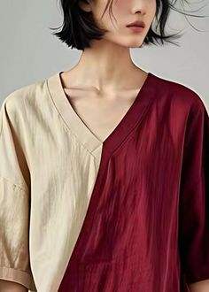 Elegant Wine Red V Neck Asymmetrical Linen Top Batwing SleeveFabric: Cotton BlendSize & Fit:Fit: This garment fits true to size.Length: Size 2XL measures 25.35"from shoulder to hemBust: Great for any cup size. Waist: Loose Fit. Comfortable room throughout midsection.Hip: Loose Fit - room for hips.Hand Wash Cold. Red Asymmetrical Hem Blouse For Spring, Red Blouse With Asymmetrical Hem For Spring, Red Top With Asymmetrical Hem For Spring, Red Asymmetrical Top For Fall, Elegant Wine, Linen Coat, Long Sleeve Outfits, Silk Dress Long, Short Summer Dresses