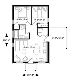 the floor plan for a two bedroom apartment