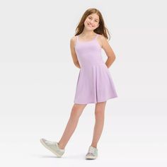 Girls' Fit & Flare Dress - Art Class™ Black Xl : Target