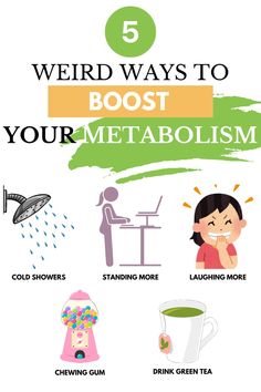 Interesting ways to kickstart your metabolism. From laughing more to taking cold showers, discover the 5 surprising ways to rev up your body's calorie-burning. 
#metabolismboost #weightlossfacts Faster Metabolism Tips, How To Change Your Metabolism, Ways To Speed Up Metabolism, How To Confuse Your Metabolism, Ways To Increase Metabolism, Taking Cold Showers, Metabolism Boosting Diet, Cold Showers, Weight Lo