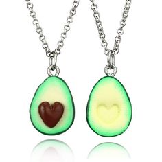 PRICES MAY VARY. 🥑Basic Information: Material: alloy; Quantity: 2PCS necklaces. Avocado BFF friendship necklace as present and birthday gifts for kids children teen girls 🧜‍Special design : 2 green avocado with heart for you and your best friends 🥑Great Gifts: Ideal and special gift for your family members and friends and yourself to get a beautiful feeling in life 🧜‍Occasions: for holidays, Christmas, party and daily life. 🥑MJartoria: Come with a delicate Gift Box and it will protect the a Matching Necklaces For Couples, Bff Jewelry, Fruit Necklace, Miniature Food Jewelry, Cute Avocado, Heart Shaped Pendant Necklace, Bff Necklaces, Fruit Jewelry, Best Friend Jewelry