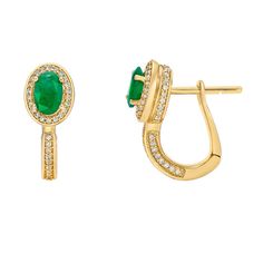 Add a touch of elegance to your jewelry box with these diamond-studded 10k gold Gemminded emerald halo U-hoop earrings. Click on this JEWELRY & WATCHES GUIDE to learn about fit, styles, materials and more! Add a touch of elegance to your jewelry box with these diamond-studded 10k gold Gemminded emerald halo U-hoop earrings. Click on this JEWELRY & WATCHES GUIDE to learn about fit, styles, materials and more! FEATURES Length: 18 mm Backings: clip-on Nickel free Metal: 10k gold Finish: polished Pa Elegant Green Hoop Earrings For Formal Occasions, Elegant Emerald Hoop Earrings For Anniversary, Elegant Green Hoop Earrings For Anniversary, Elegant Green Halo Earrings, Elegant Round Hoop Earrings With Emerald, Green Hoop Jewelry For Formal Occasion, Green Hoop Jewelry For Formal Events, Classic Emerald Earrings With Halo Design, Yellow Gold Jewelry With Pave Setting For May Birthstone