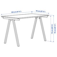 a drawing of a table with measurements for the top and bottom legs, including one leg