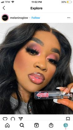 Pink And Black Eye Makeup Simple, Pink And Brown Makeup Looks Black Women, Simple Pink Eyeshadow Looks Black Women, Light Pink Makeup Looks Black Women, Woc Makeup