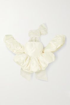 Ivory + The Vanguard strapless convertible silk-taffeta peplum top | MISS SOHEE | NET-A-PORTER Miss Sohee, Top Couture, Sweetheart Bridal, Beauty Calendar, Flower Top, Glamorous Dresses, Silk Taffeta, Ivory Silk, Chanel Earrings