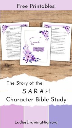 the story of the sa'rah character bible study with free printables