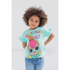 Unleash the playful spirit of your little one with the L.O.L. Surprise! Neon Q.T. Birthday Graphic T-Shirt. This vibrant blue tee is perfect for any young fan of the popular L.O.L. Surprise! dolls.

- Age Group: Kids
- Gender: Female
- Material: Cotton blend for comfort and durability
- Features: Short sleeves, crew neck
- Design: Features Neon Q.T. among other beloved L.O.L. Surprise! characters

Ideal for birthday parties or everyday wear, this t-shirt is sure to become a favorite in her wardr Cool Characters, Surprise Toys, Fun Adventures, Kids Imagination, Minnie Birthday, Girls Graphic Tee, Lol Surprise Dolls, Bon Bon, Graphic Tee Shirt