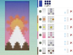 the pixel art is being used to create an image with different colors and shapes on it