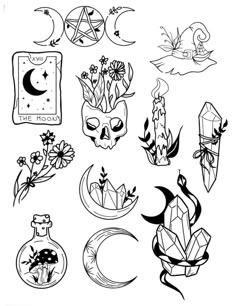 some tattoos that are black and white