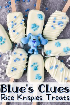 blue's clues rice krispies treats are arranged in the shape of a flower