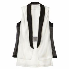 Chic Stretch White Outerwear, Chic White Stretch Outerwear, Vest Style Women, Fashion Vest, Vest Fashion, Spring Summer Fashion, Spring Fashion, Color Block, Black Color