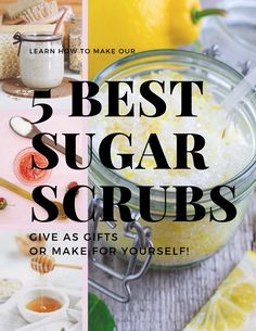 Honey Sugar Scrub, Lemon Scrub, Sugar Scrub Homemade, Handmade Soap Recipes, Skin Care Tutorial, Sugar Scrub Recipe, Sugar Scrub Diy, Diy Scrub, Scrub Recipe