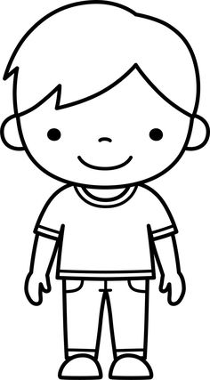 a black and white drawing of a boy