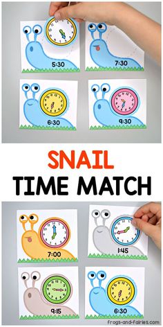 this snail time match is perfect for kids to practice counting and matching numbers with their own hands