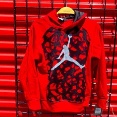 Red & Black Camo Jordan Sweatshirt Sz M Hip Hop Red Winter Tops, Red Hip Hop Winter Top, Red Hip Hop Top For Fall, Red Hip Hop Sweatshirt For Fall, Red Cotton Hip Hop Hoodie, Red Long Sleeve Hip Hop Sweatshirt, Winter Red Top With Graphic Print, Red Graphic Print Top For Winter, Red Winter Top With Graphic Print