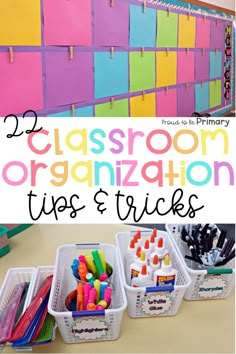 classroom organization tips and tricks for kids to use in their homes, school or home