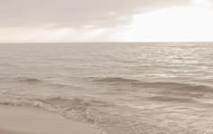 an ocean view with waves coming in to shore